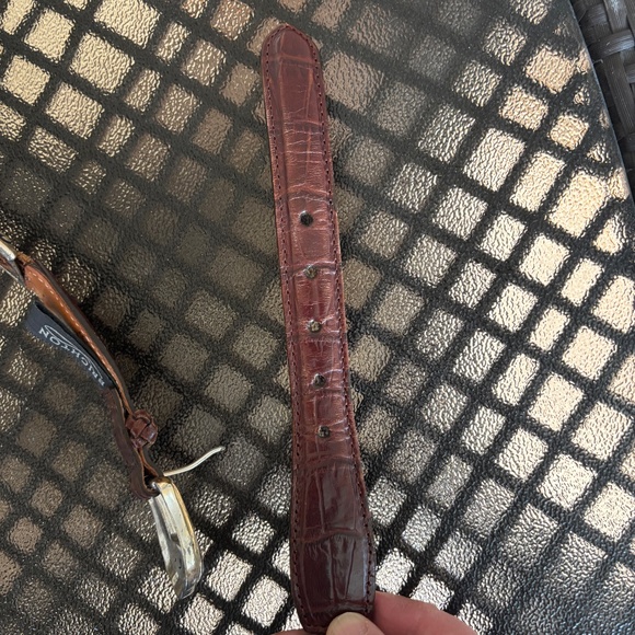 1996 Brighton Braided Leather Belt w/ Silver-Tone Stations #91807 Size L - Picture 3 of 7